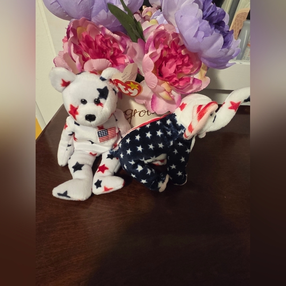 Patriotic Star Beanie Babies Set